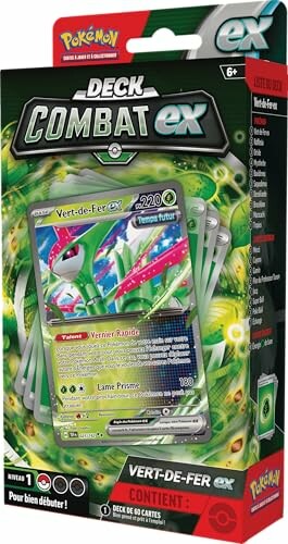 Boîte de deck Pokémon Combat ex avec carte Vert-de-Fer.