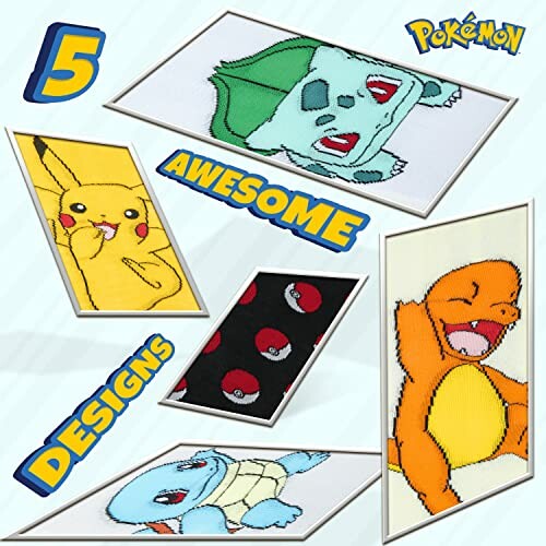 Conceptions de point de croix Pokémon avec divers personnages.