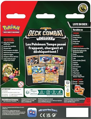 Arrière d'un paquet de cartes Pokémon Deck Combat Deluxe.