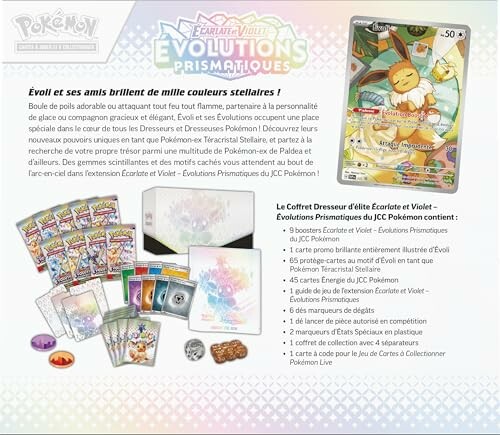 Coffret dresseur Pokémon Écarlate et Violet avec cartes et accessoires.