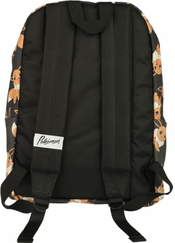 Sac à dos noir avec motif Pokémon Évoli.