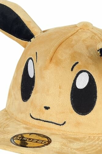 Casquette en peluche avec motif de Pokémon Eevee.