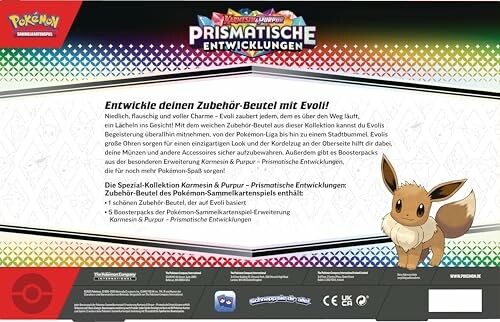 Boîte Pokémon avec Evoli et textes en allemand