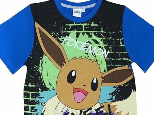 T-shirt Pokémon avec Evoli et fond coloré