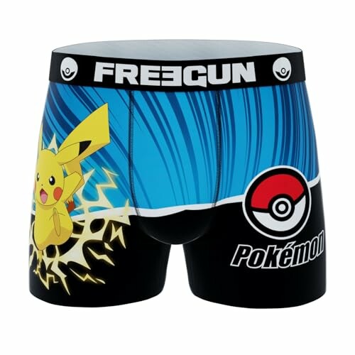 Boxer Pokémon avec Pikachu et logo Freegun