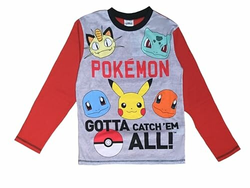 T-shirt à manches longues Pokémon avec personnages célèbres