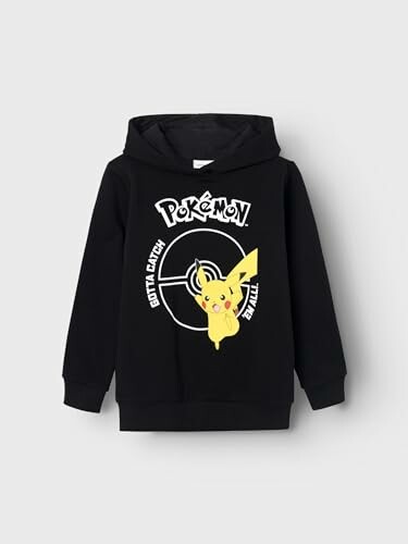 Sweat à capuche noir avec Pikachu et logo Pokémon