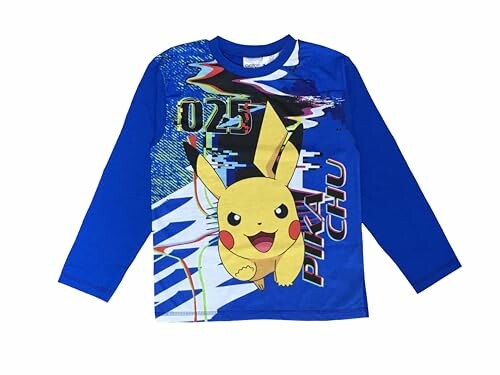 T-shirt bleu pour enfant avec Pikachu imprimé