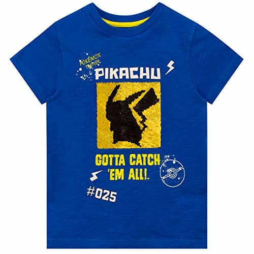 T-shirt bleu pour enfants avec motif Pikachu et texte Pokémon.