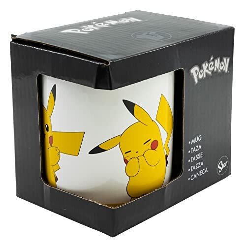 Boîte contenant une tasse Pokémon avec Pikachu