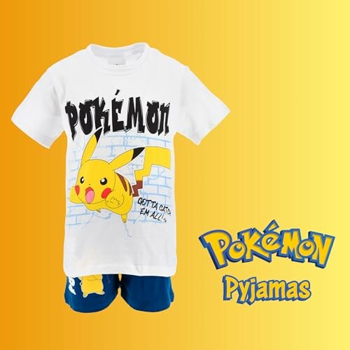 Pyjama Pokémon avec Pikachu sur fond jaune