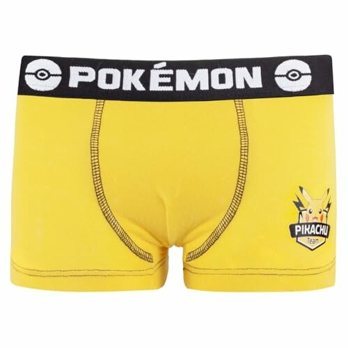 Caleçon jaune Pokémon avec motif Pikachu