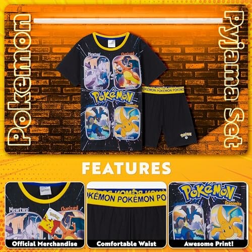 Pyjama Pokémon avec Mewtwo et Dracaufeu