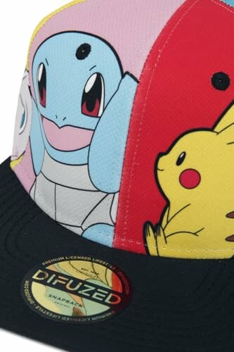 Casquette snapback avec personnages Pokémon.