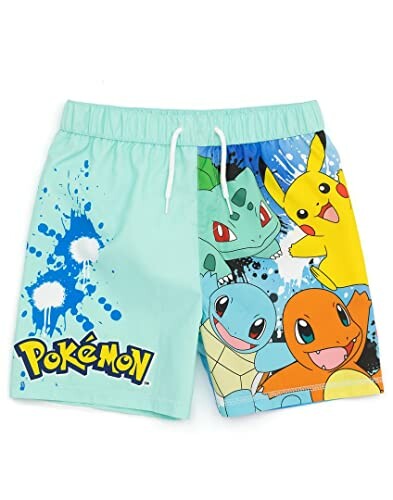Short de bain Pokémon avec personnages colorés