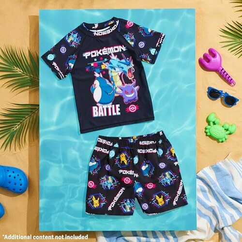 Maillot de bain Pokémon pour enfants avec personnages de dessin animé.