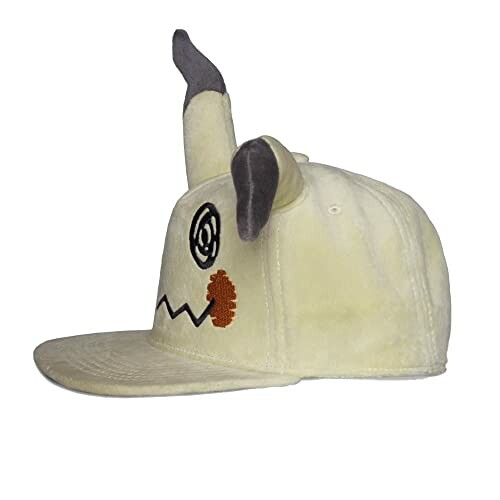 Casquette jaune à thème Pokémon avec des oreilles.