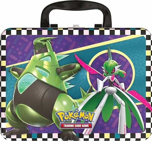Boîte de jeu de cartes à collectionner Pokémon avec deux personnages