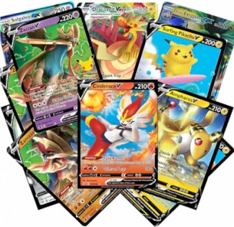 Cartes Pokémon avec personnages variés