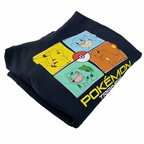 Sweat à capuche Pokémon avec Pikachu, Bulbizarre, Carapuce et Salamèche.
