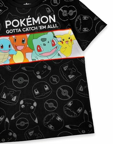 T-shirt Pokémon avec personnages et logo