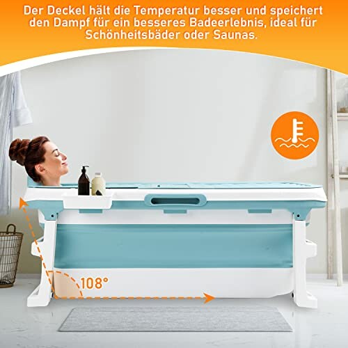 Baignoire portable avec couvercle pour sauna à domicile.
