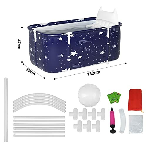Baignoire portable pliable avec accessoires et dimensions