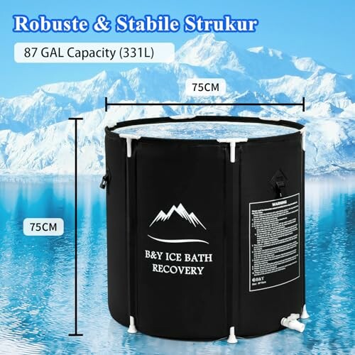 Baignoire à glace portable avec capacité de 331 litres