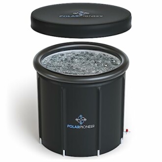 Baignoire à glace portable avec couvercle.