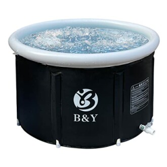 Bain de glace gonflable portable avec logo B&Y.