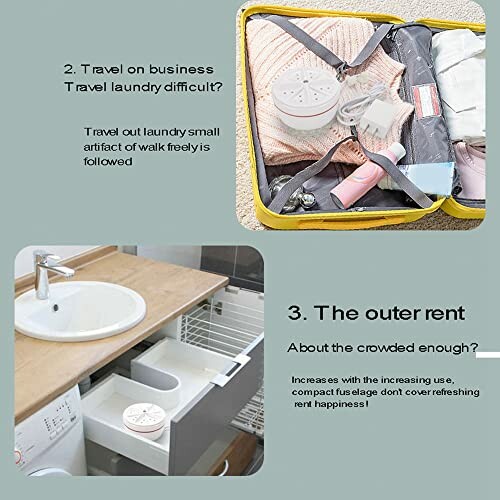 Dispositif de lessive portable pour les voyages.