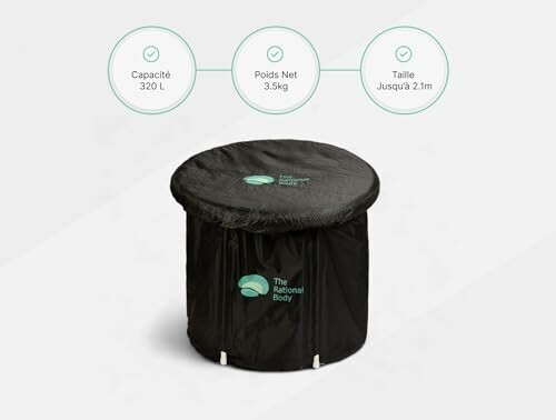 Bain de glace portable noir avec logo