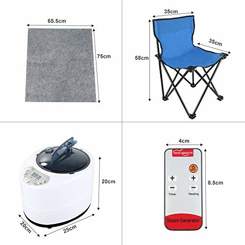 Kit générateur de vapeur portable avec chaise et télécommande.