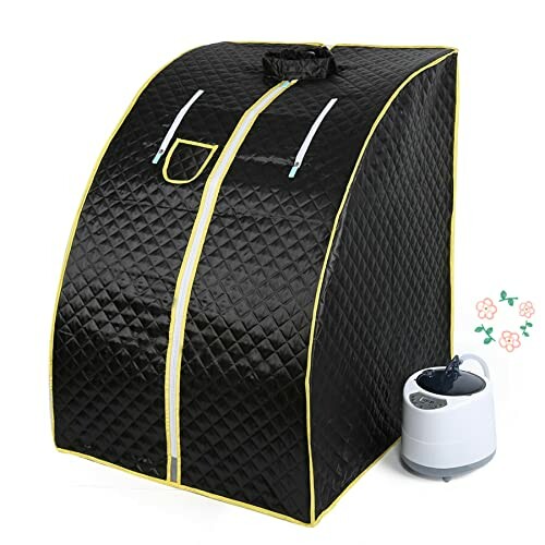 Sauna portable à vapeur noir avec générateur.