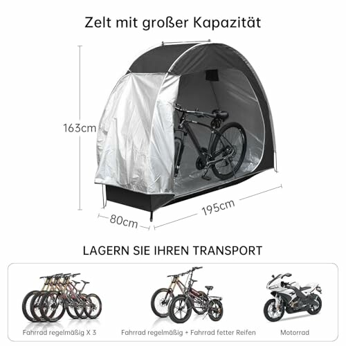 Tente de rangement pour vélos et motos