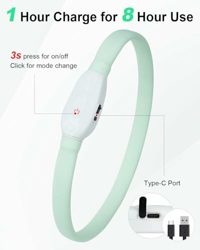 Bracelet de charge portable avec port USB Type-C