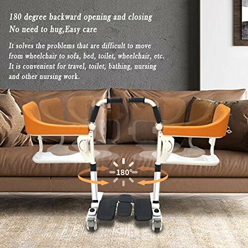 Chaise de toilette portable avec dossier pliable.