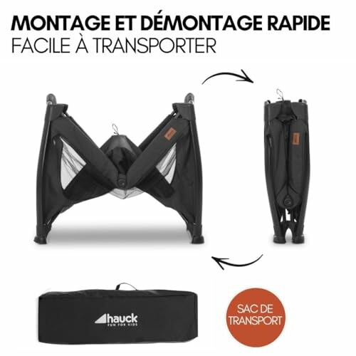 Porte-bébé pliable avec sac de transport.