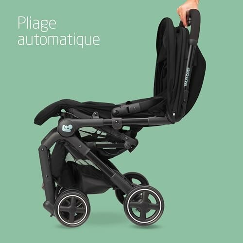 Poussette noire avec pliage automatique