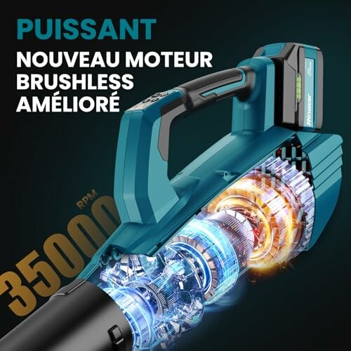 Souffleur puissant avec moteur brushless amélioré.