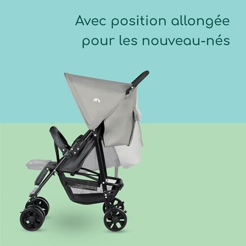 Poussette avec position allongée pour les nouveau-nés.