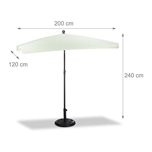 Parasol rectangulaire avec dimensions