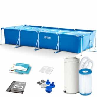 Piscine hors-sol rectangulaire avec accessoires