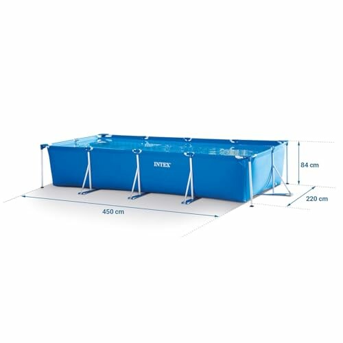 Piscine hors-sol rectangulaire bleue avec dimensions