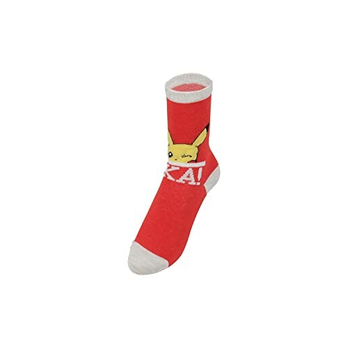 Chaussette rouge avec un motif de personnage Pokémon.
