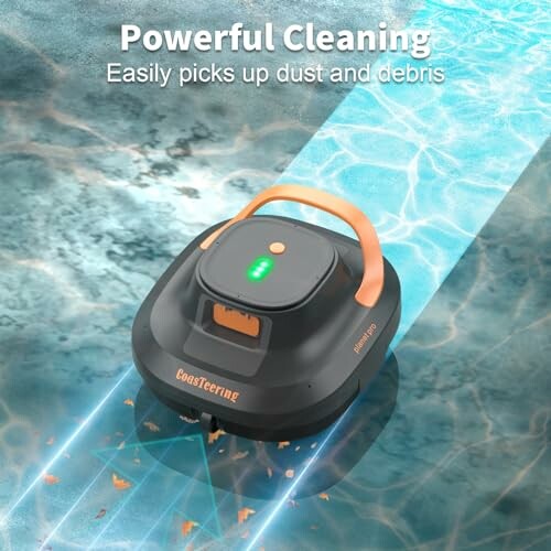 Robot nettoyeur de piscine fonctionnant sous l'eau.
