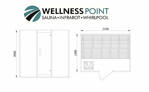 Plan de conception d'un sauna avec dimensions.