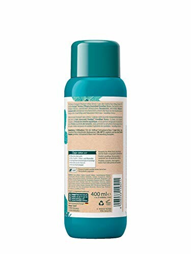 Arrière d'une bouteille de shampooing de 400 ml.