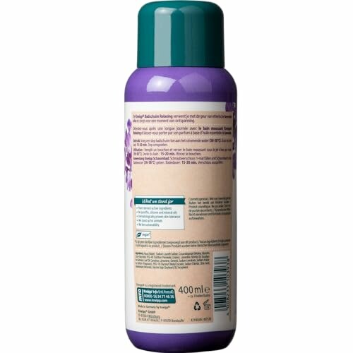 Bouteille de shampooing avec étiquette lavande