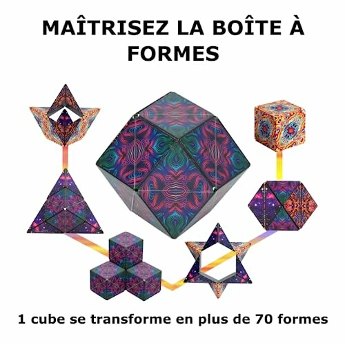 Cube magique avec plusieurs formes colorées